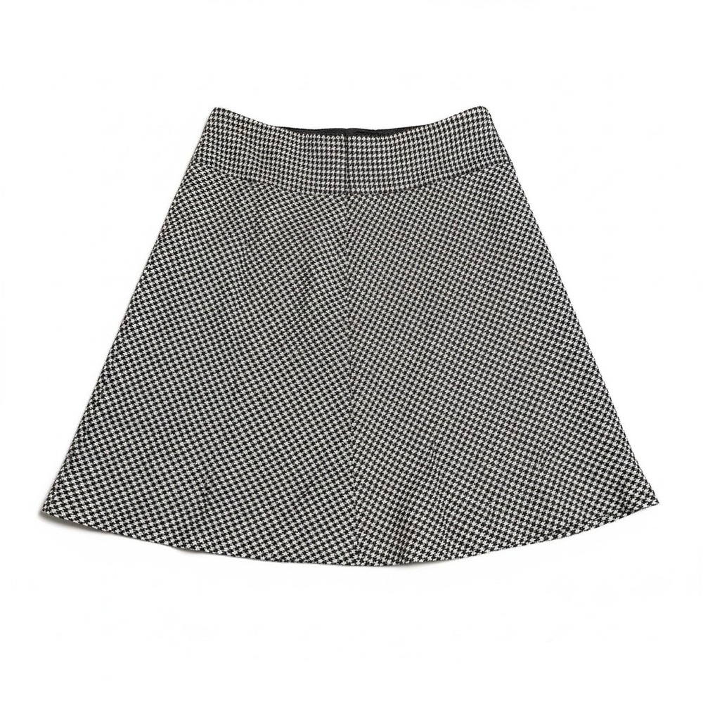 Tailor Black White‎ Houndstooth Wool Blend A-Line Mini Skirt Women's 4
